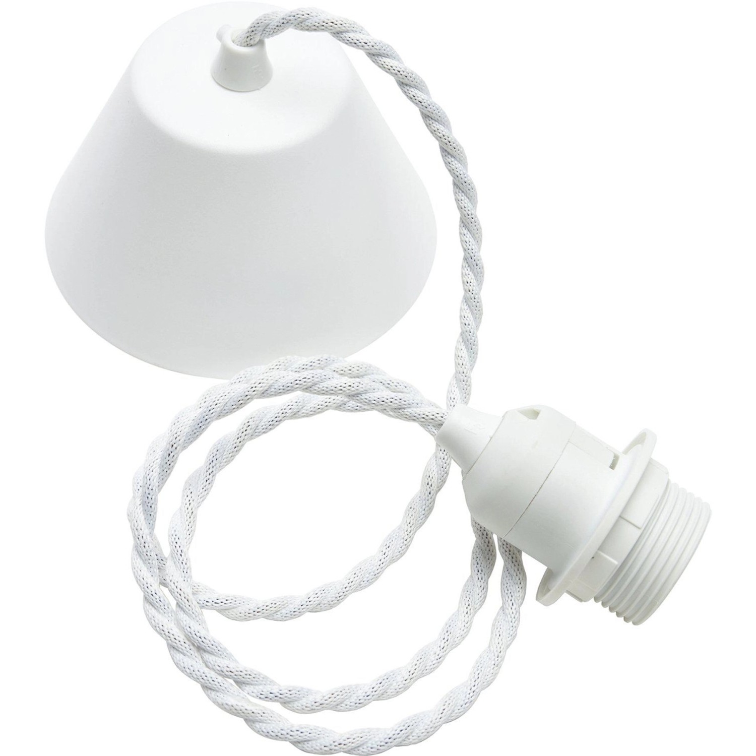 PR Home Cordset Pendelaufhang E27 mit gedrehten Textilkabel Weiß 120cm günstig online kaufen