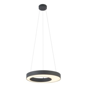 Moderne, dimmbare LED Hängelampe Organici, schwarz, 50cm Durchmesser für Wohnzimmer & Esszimmer.