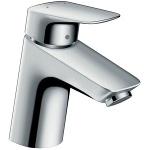 Hansgrohe Logis Waschtischarmatur 70 mm, Chrom mit Zugstangen-Ablaufgarnitur.