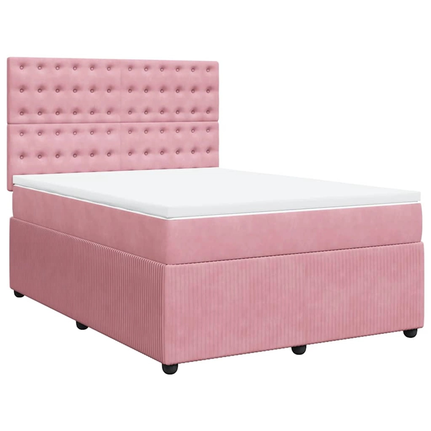 vidaXL Boxspringbett mit Matratze Rosa 160x200 cm Samt 3292399 günstig online kaufen