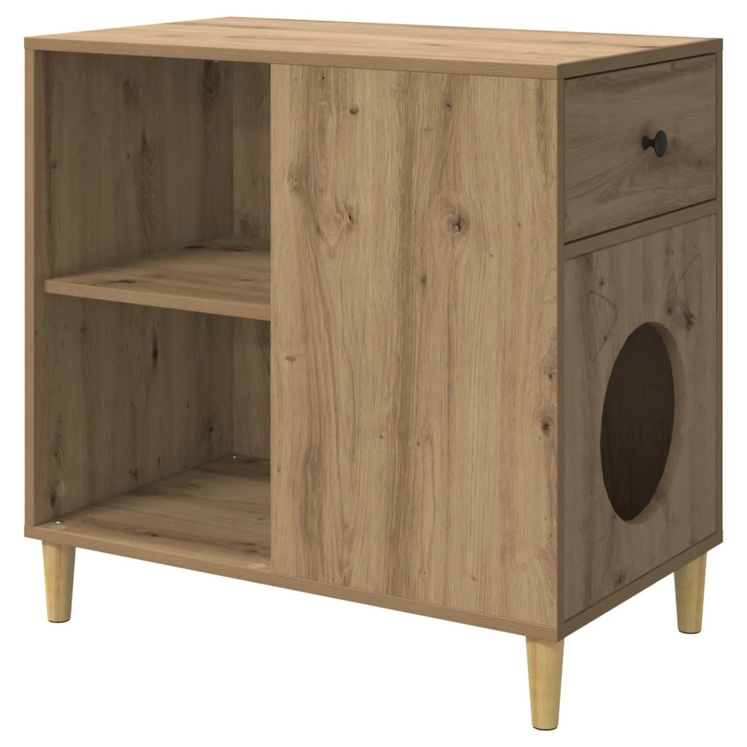 vidaXL Katzenhaus Kunsthandwerk Eiche 72 x 42,5 x 70 cm Holzwerkstoff 8000688