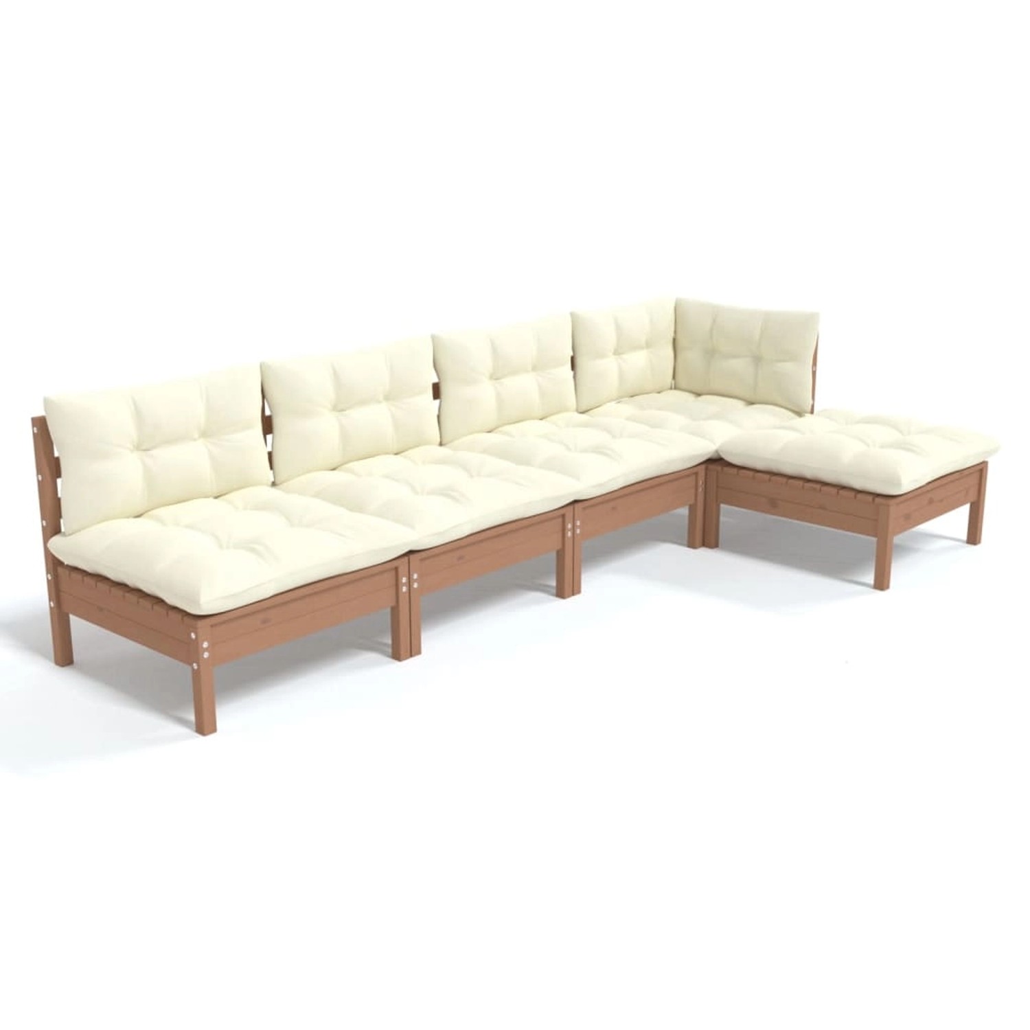 vidaXL 5-tlg Garten-Lounge-Set mit Kissen Honigbraun Kiefernholz Modell 4 günstig online kaufen