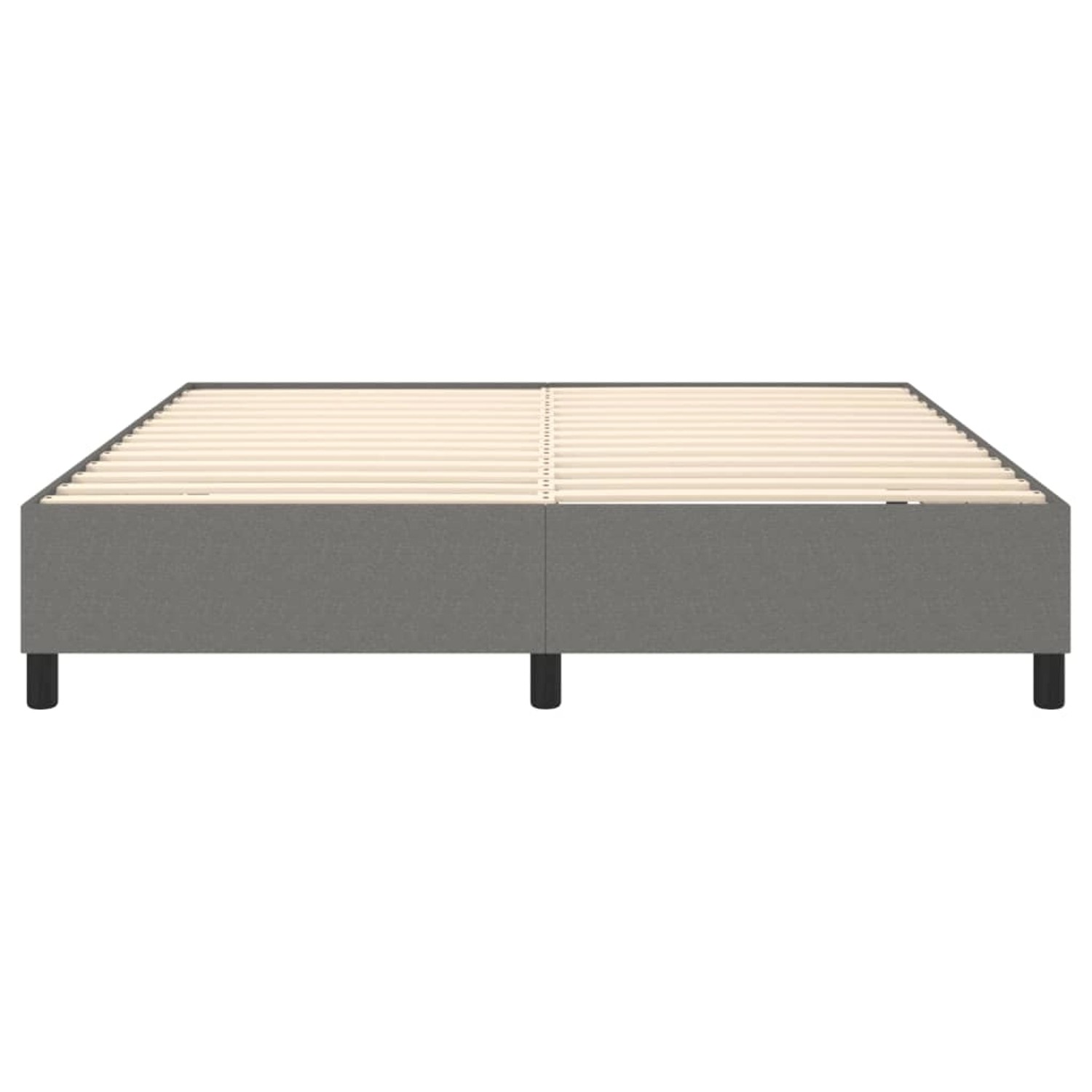 vidaXL Boxspringbett, dunkelgrau, 180x200 cm, Stoffbezug, ohne Matratze.