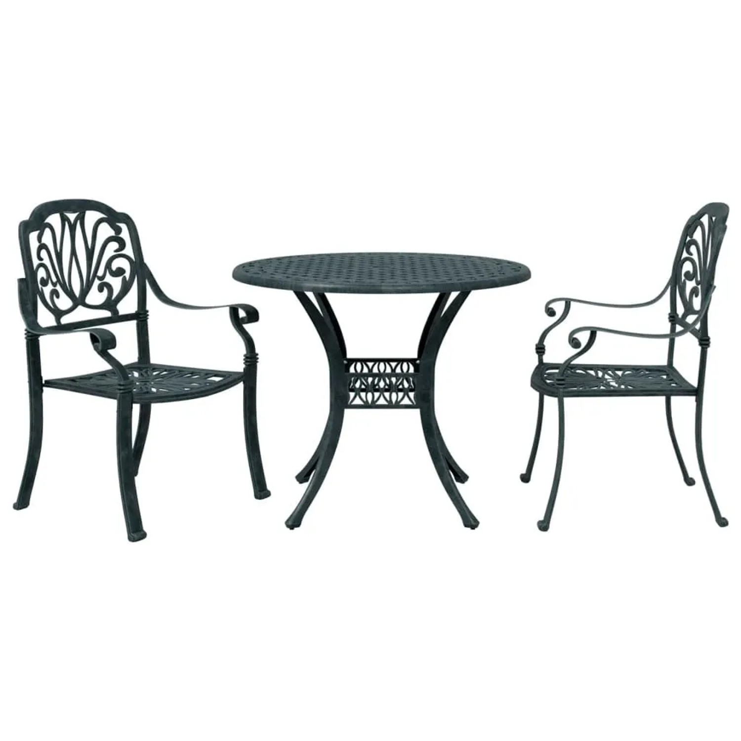 vidaXL 3-Tlg Bistro-Set Grün Aluminiumguss 3216325