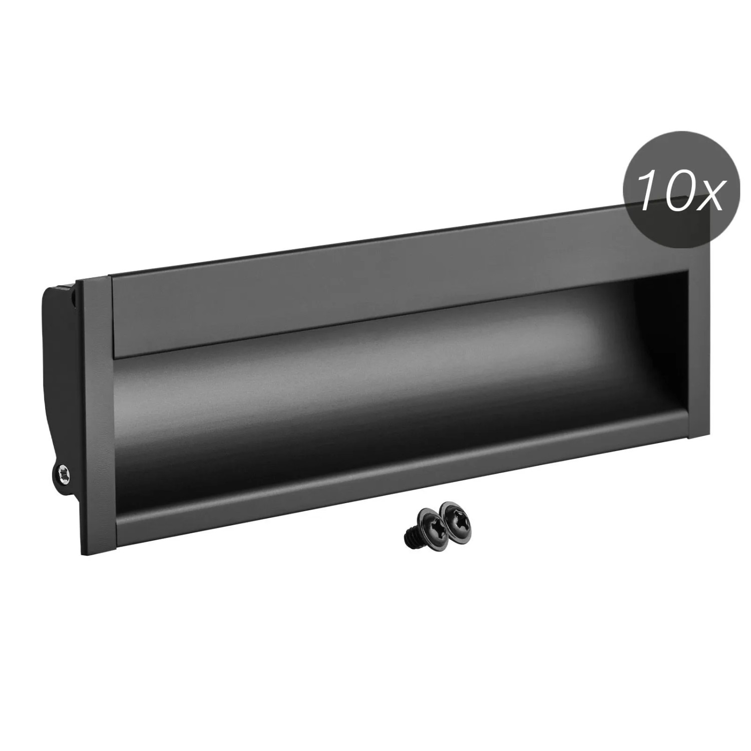 SOTECH 10x Einlassgriffe EL-12 162 x 47,5 mm Bohrlochabstand 128 mm Schwarz Matt Aus Aluminium