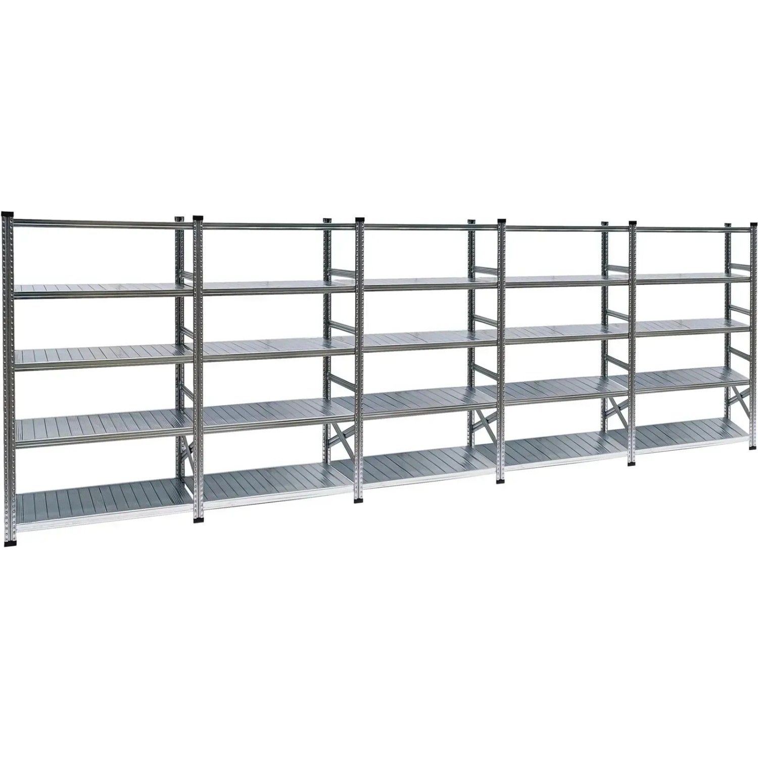 PROREGAL Fachbodenregal Proximo Stecksystem 200 x 480 x 80 cm 5 Ebenen Fachlast 200 Beidseitig Verzinkt