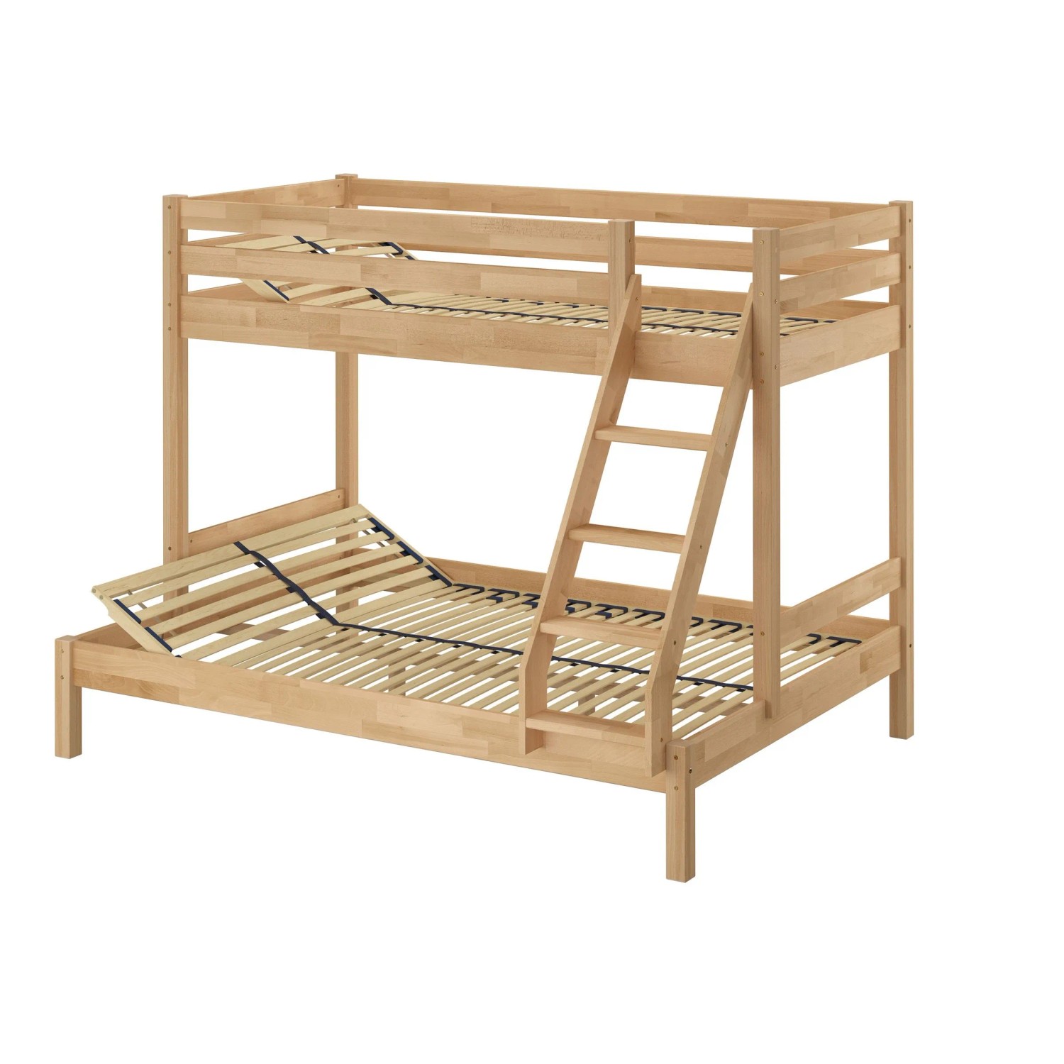 Erst-Holz Etagenbett Holzbett 3er-Bett Buche Massiv 90 + 140 x 200 cm cm Modell 14 Federholzrahmen inkl.
