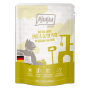 Mjamjam Katzen-Nassfutter Quetschie Duo Ente & Pute mit Kürbis, 300g Packung.