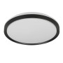 Schwarze, runde LED-Deckenleuchte Solit von Reality mit matter Oberfläche. Moderne Deckenlampe für Innenräume.