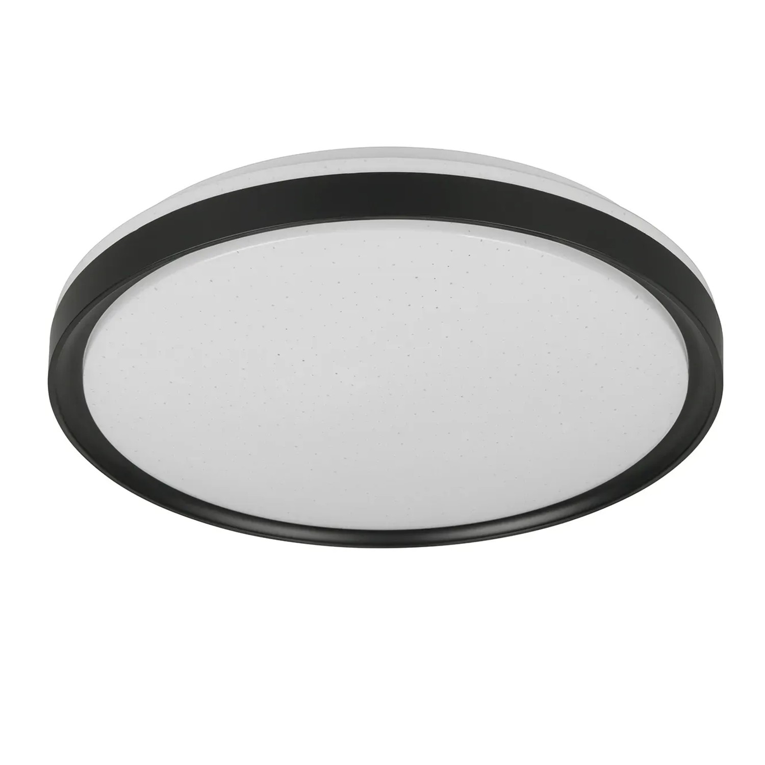 Schwarze, runde LED-Deckenleuchte Solit von Reality mit matter Oberfläche. Moderne Deckenlampe für Innenräume.
