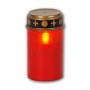 Rotes Star Trading LED-Grablicht Serene aus Kunststoff mit goldfarbenem Deckel, warmweißem Flackereffekt und Timer.