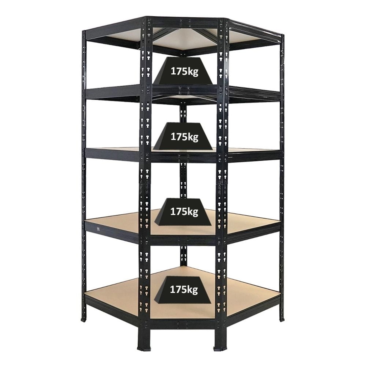 PROREGAL Eckregal Tiger Schwarz HxBxT 180x90x60 cm Fachlast 175kg günstig online kaufen