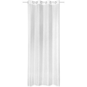 Weißer Ösenschal „Inka“ von Neusser Collection, 245x135 cm, glitzernde Struktur, für Fenstervorhänge.