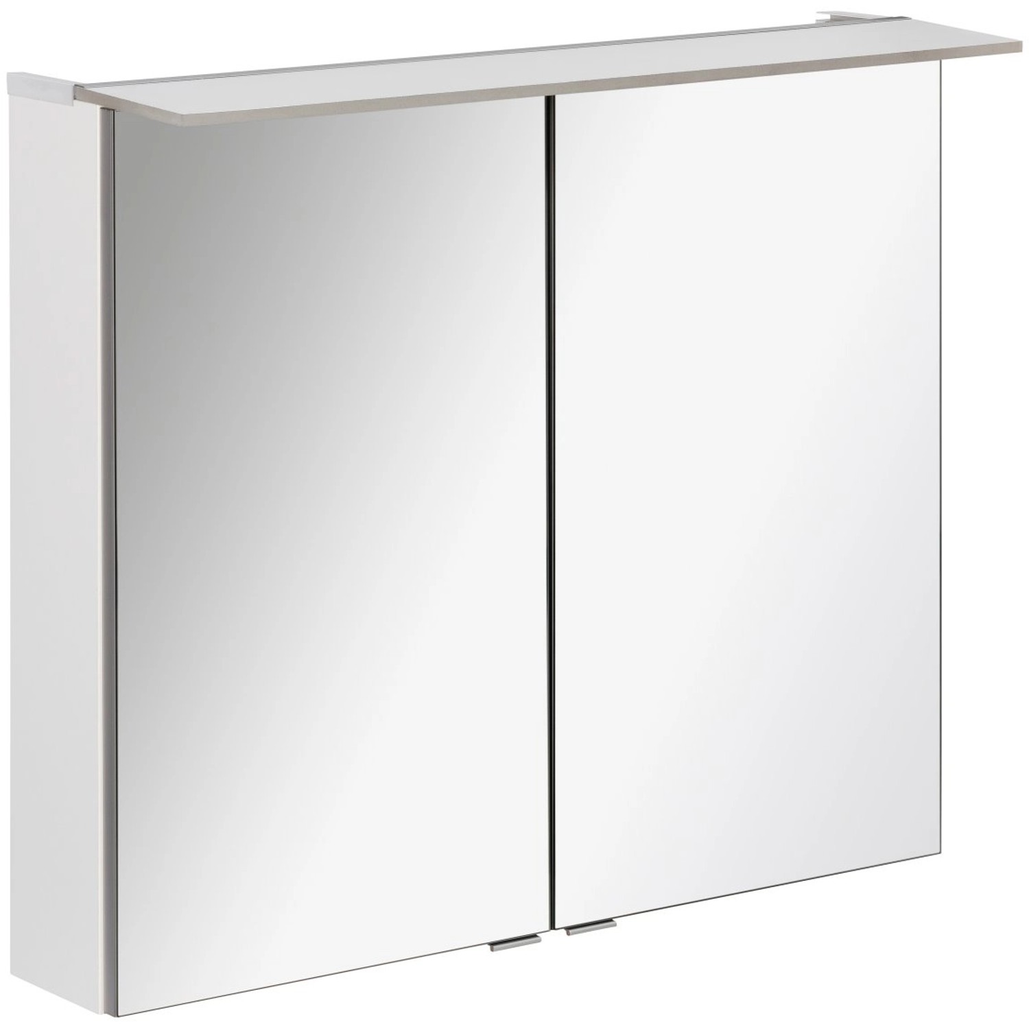 Fackelmann Spiegelschrank B.Perfekt, 80 cm, weiß, mit zwei Spiegeltüren und Softclose.