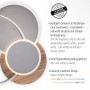 LED-Deckenleuchte Palma mit Holzdekor, 65x62,5 cm. Dimmbar, Lichtfarbe steuerbar.