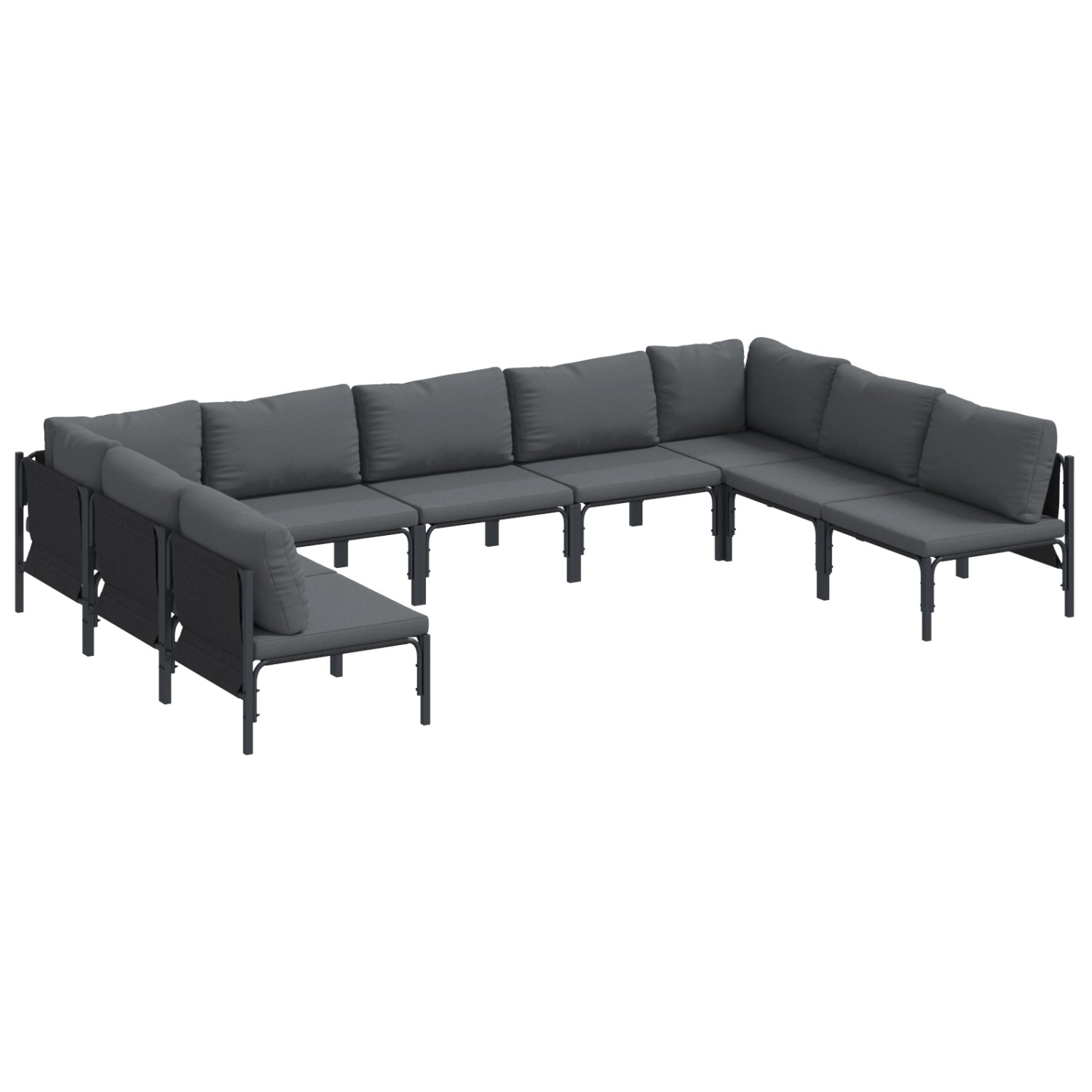 vidaXL Garten-Sofa-Set 9-Tlg Anthrazit Stahl 3379010 günstig online kaufen