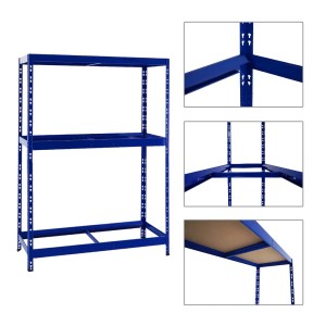 Blaues PROREGAL Reifenregal Tiger Mega Deal mit Fachboden, geeignet für bis zu 24 Reifen.