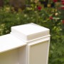Detailansicht: Weißes KHW Spalier 2er-Set aus Kunststoff mit Erdspieß, Rankhilfe für Garten und Terrasse.