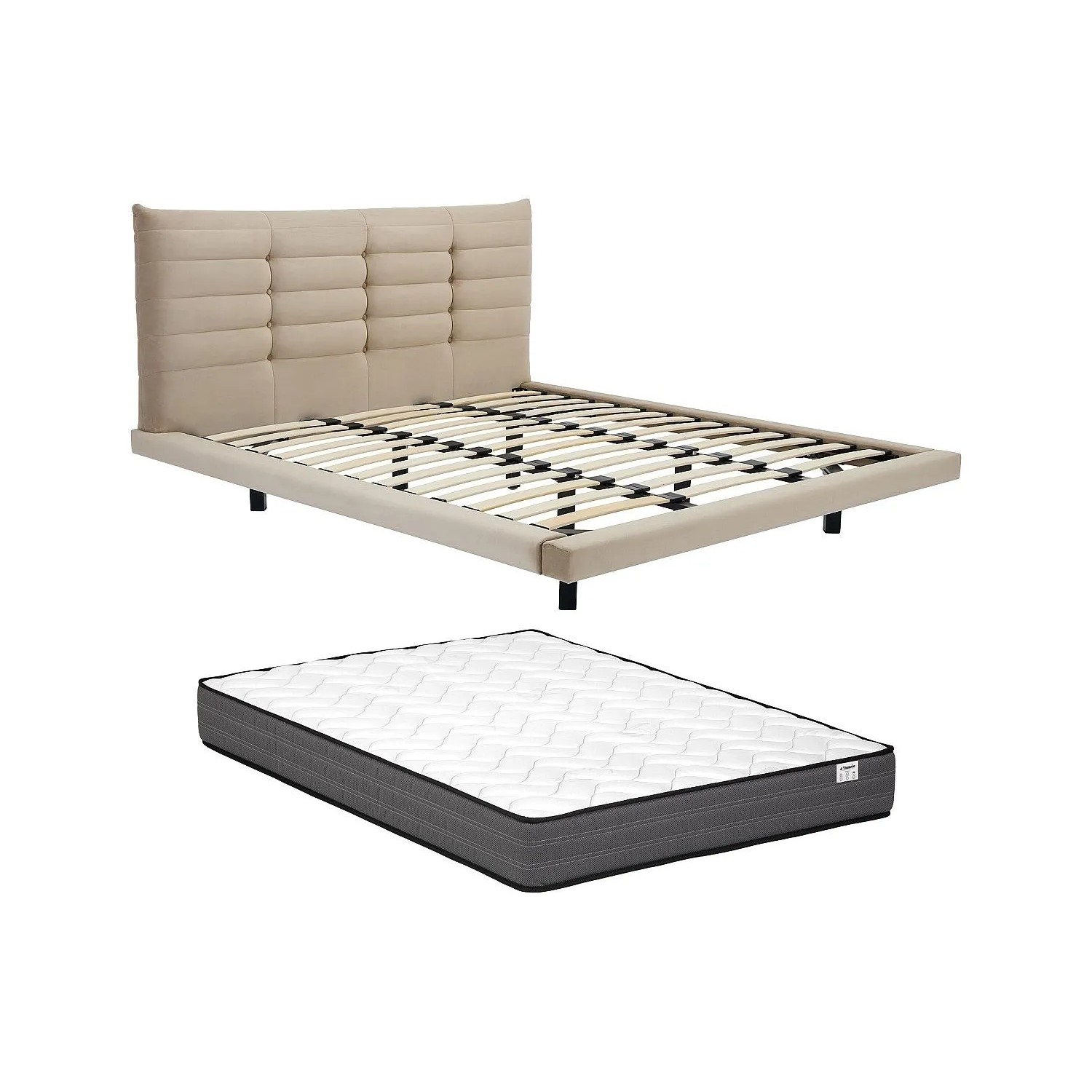 Vente-unique Bettrahmen Nisatio Beige 146 cm