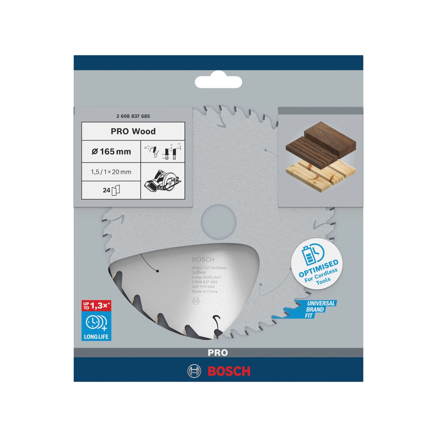 Bosch Kreissägeblatt für Akkusägen Standard für Holz 24 Zähne Ø 165_3