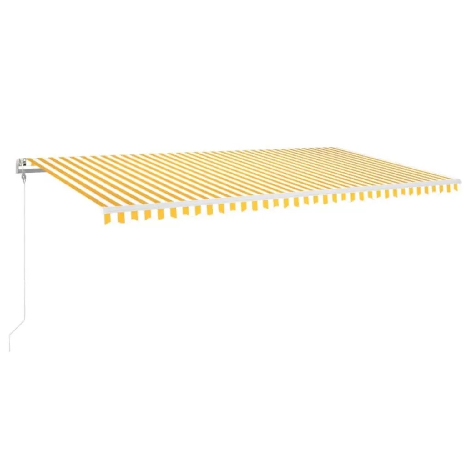 Furnicato Automatische Einziehbare Markise 600x350 Cm Gelb Und Weiß Mit Aluminiumrahmen Und Fernbedienung