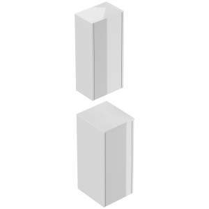 Posseik Badschrank-Set Limes, 2-teilig, Weiß Hochglanz, zur Wandmontage.