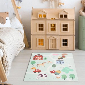 Relaxdays Puzzlematte Farm PE/PEVA Bunt Abwischbar 1 cm x 89,5 cm x 89,5 cm 670 g