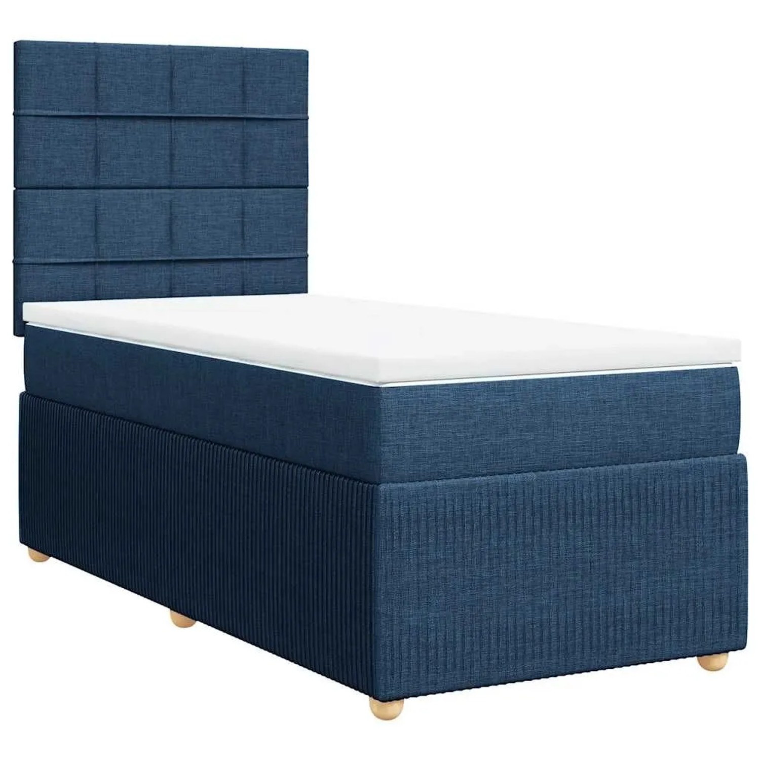 vidaXL Boxspringbett mit Matratze Blau 100x200 cm Stoff 3294273 günstig online kaufen
