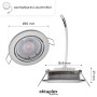 Oktaplex Dijon Einbaustrahler 12er Set, gebürsteter Edelstahl, warmweißes LED-Modul, schwenkbar.