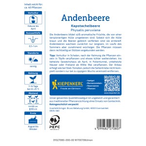 Kiepenkerl Andenbeere Kapstachelbeere Samenpackung für aromatische Naschfrüchte.