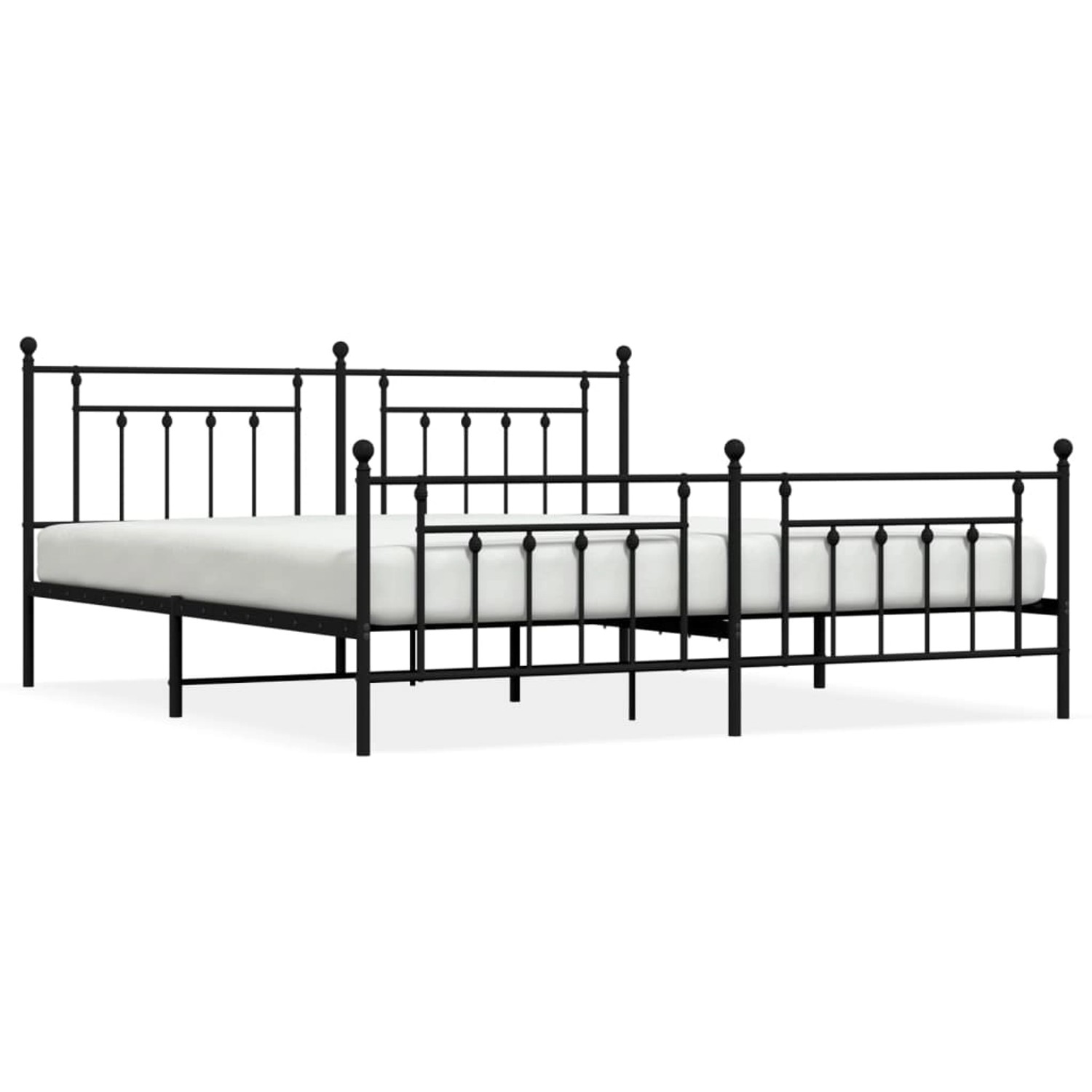 vidaXL Bettgestell mit Kopf- und Fußteil Metall Schwarz 193x203 cm Modell 5 günstig online kaufen