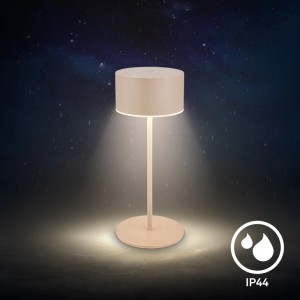 Brilo Akku-LED-Tischleuchte Kira Beige Ø 8 cm x 19 cm