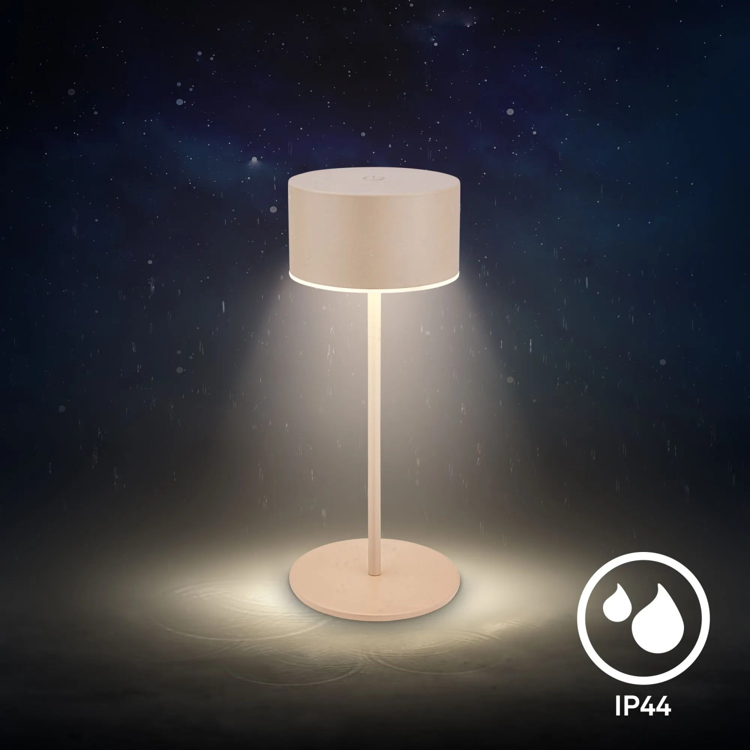 Brilo Akku-LED-Tischleuchte Kira Beige Ø 8 cm x 19 cm_2