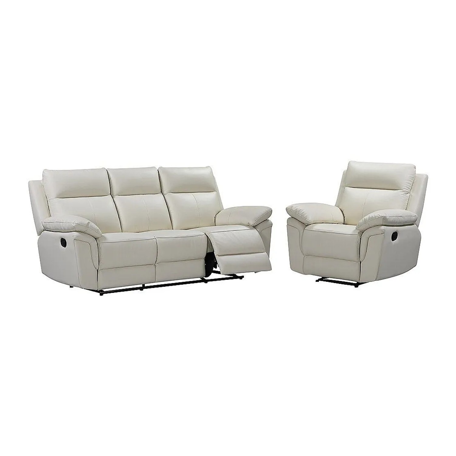 Vente-unique Couchgarnitur Mit Sessel Pakita Elfenbeinfarben 208 cm  98 cm