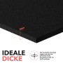 Schwarze, feuerfeste Evocamp Unterlage, 100x100 cm, 5mm dick, Hitzeschutz bis 982°C, geeignet für Grills.