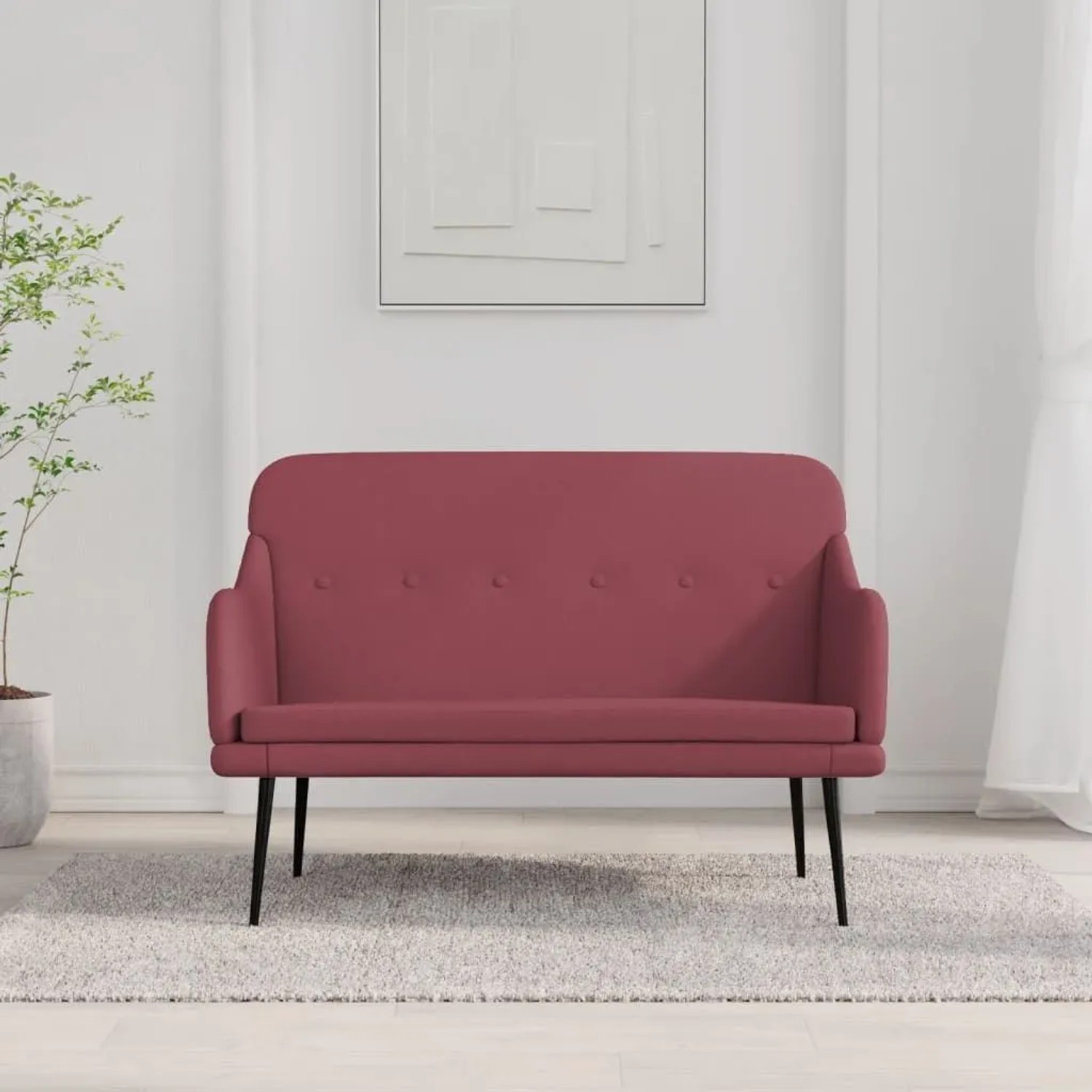 vidaXL Sitzbank Weinrot 110x76x80 cm Stoff 351486_2