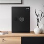 Schwarzer, feuerfester ECD Germany Safe Tresor (43L) mit digitaler Tastatur und Sensorlicht.