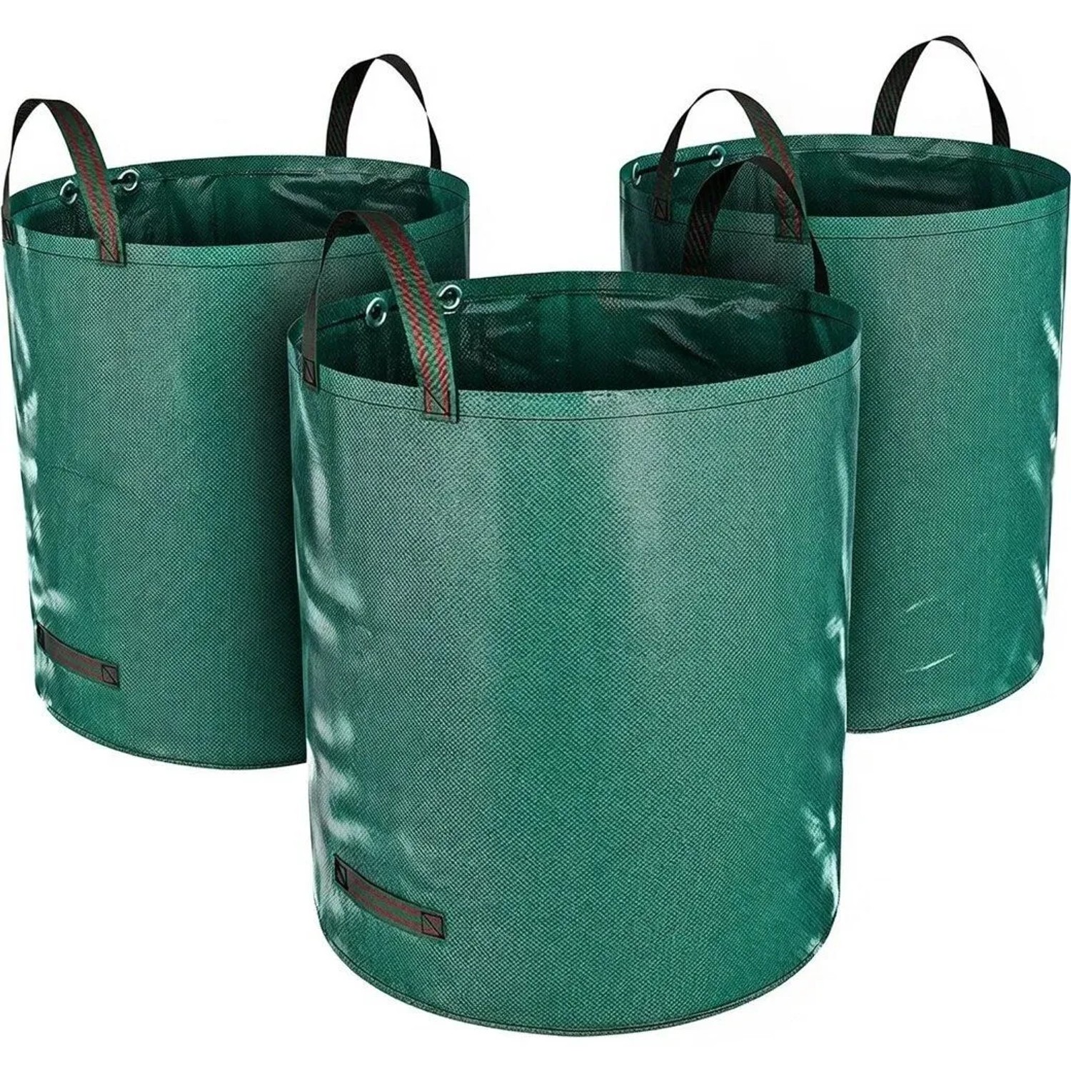 TTL GARDEN Gartensack 272 L 3er Set – Laubsack Grün Inkl. Griffe Für Gras Gartenabfall Grünschnitt