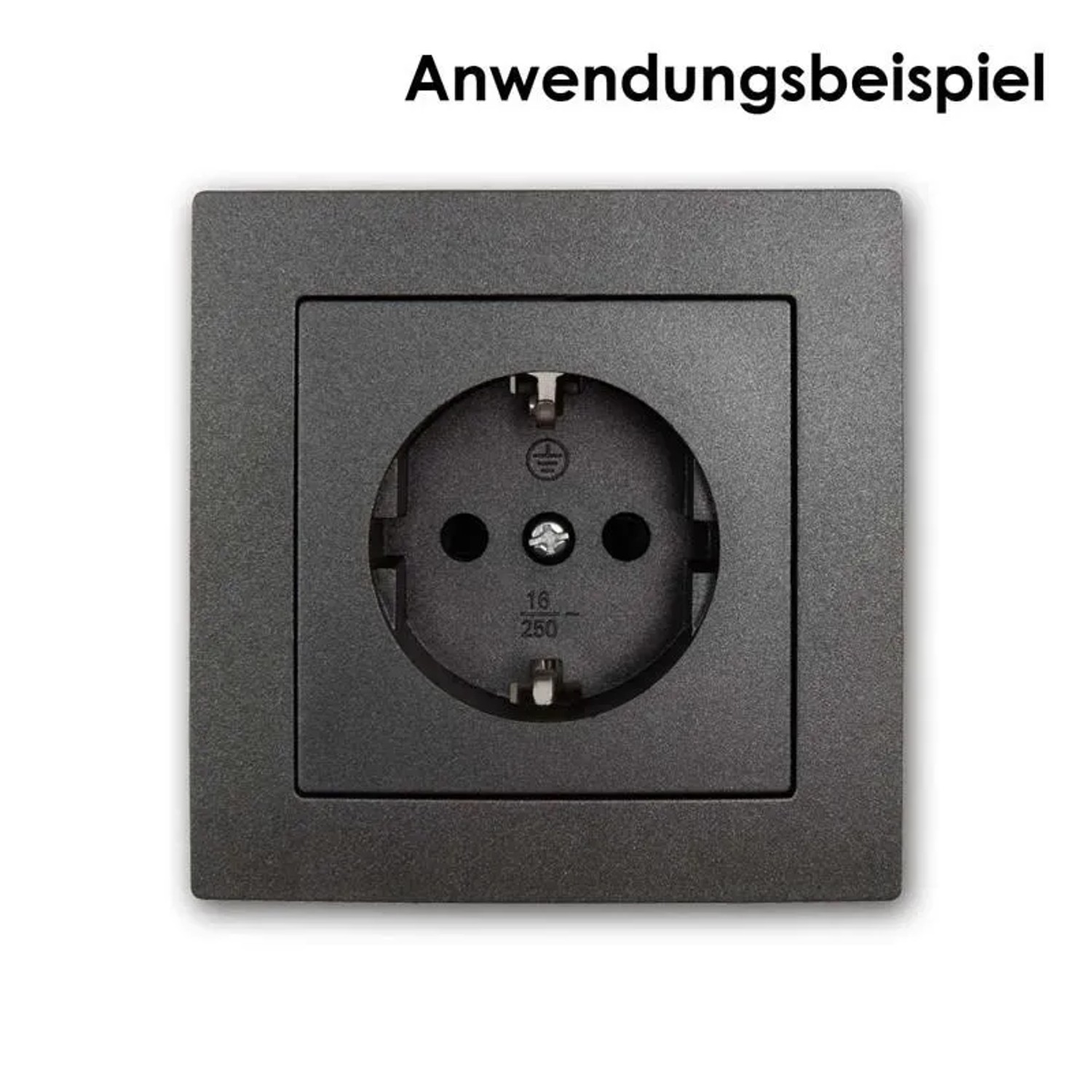 Anthrazitfarbene McPower FLAIR Steckdose ohne Rahmen, Schraubanschluss, Unterputz.