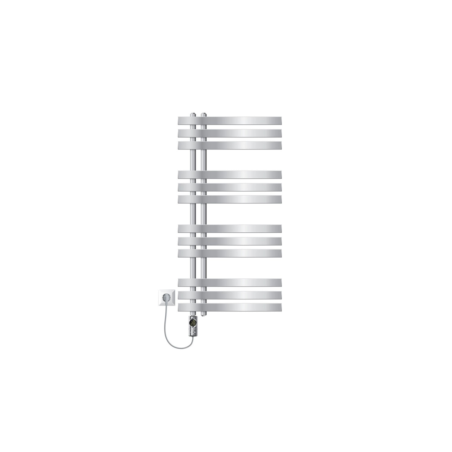 LuxeBath Badheizkörper Iron EM 500x1000mm Chrom mit Heizstab 300W Digital günstig online kaufen