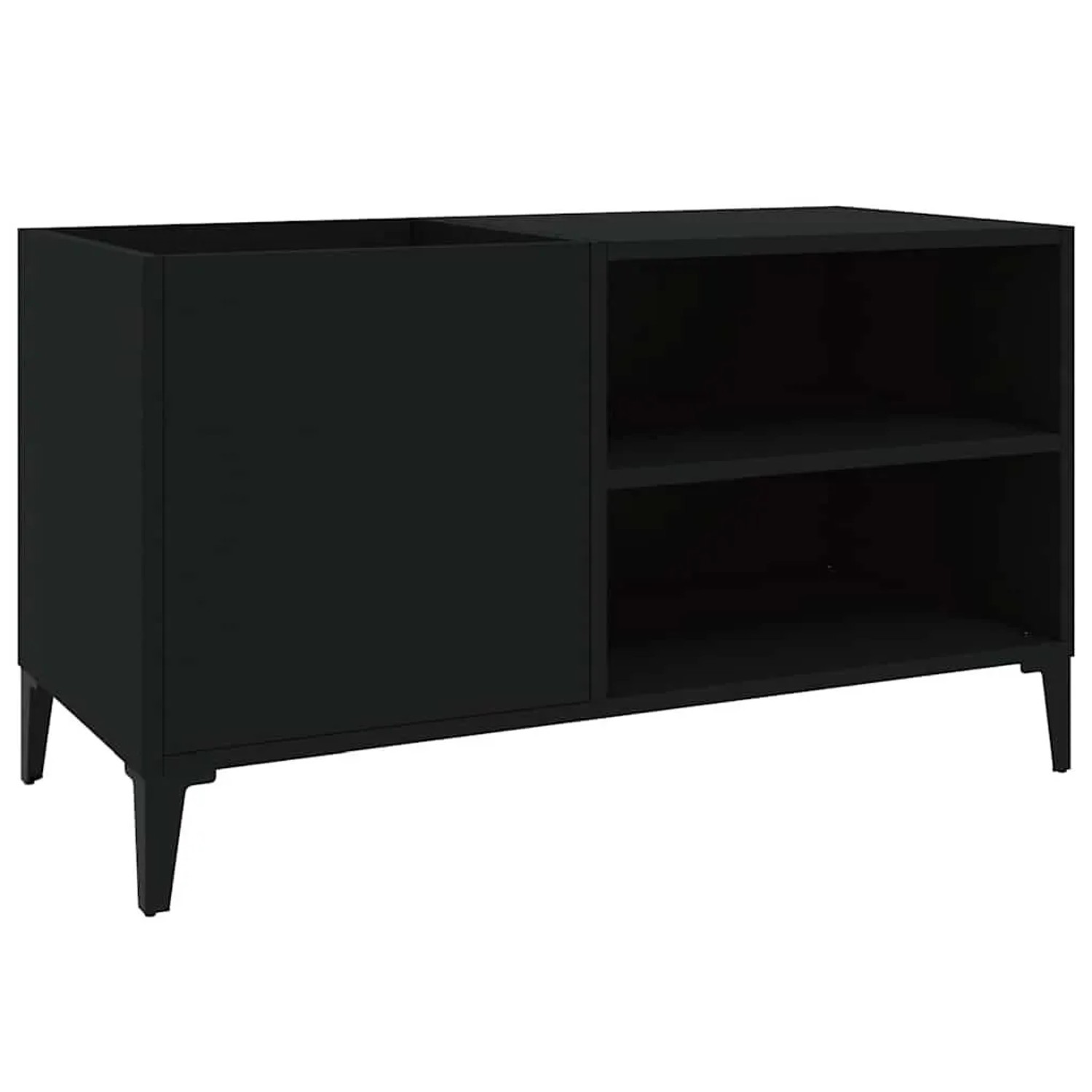 vidaXL Plattenschrank Schwarz 84,5x38x48 cm Holzwerkstoff 831950