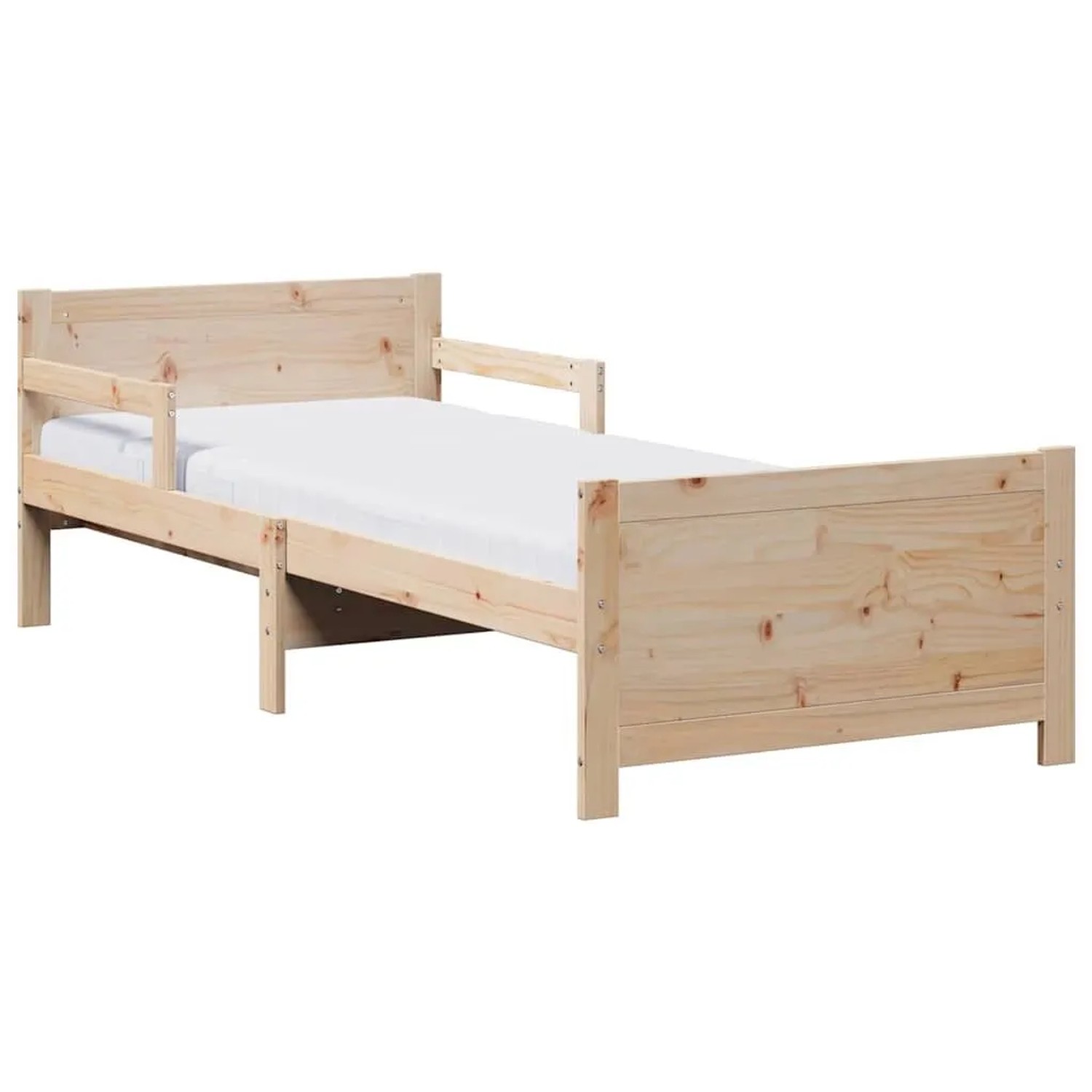 vidaXL Bettrahmen mit Matratze Braun 80 x 200 cm Massives Kiefernholz 3385958