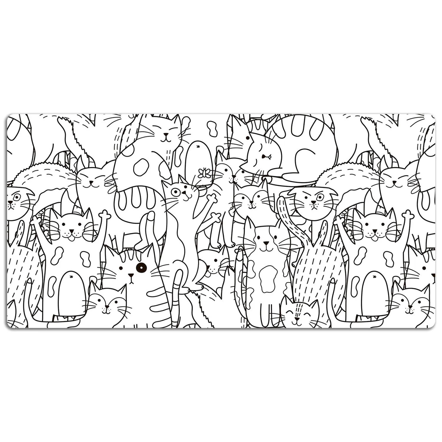 Tulup Schreibtischunterlage Katzen-Doodle-Kunst Schreibtisch Unterlegmatte günstig online kaufen