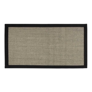 Grauer Sisalteppich Amazonas mit breiter, schwarzer Bordüre für Wohnbereiche, 160x230 cm.