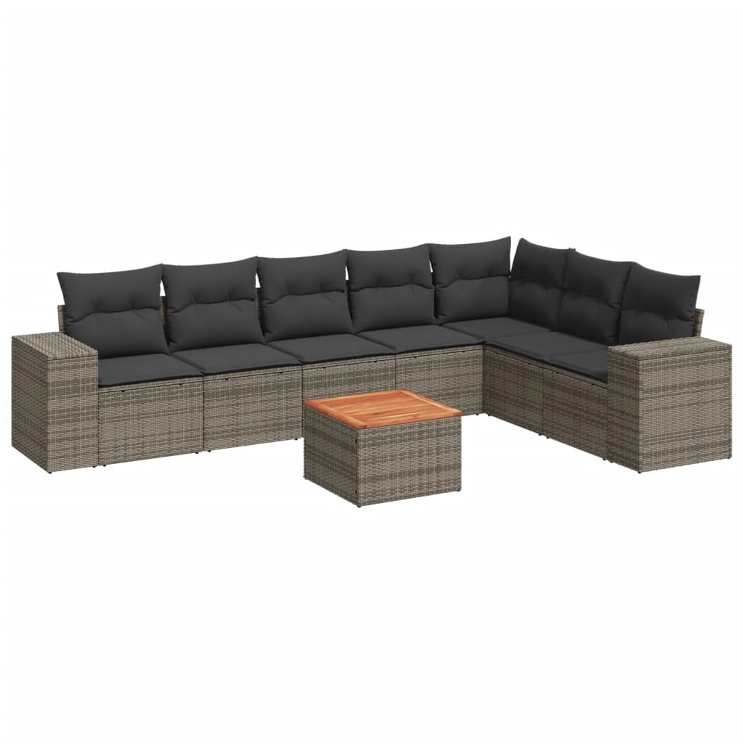 vidaXL 8-tlg Garten-Sofagarnitur mit Kissen Grau Poly Rattan Modell 24 günstig online kaufen