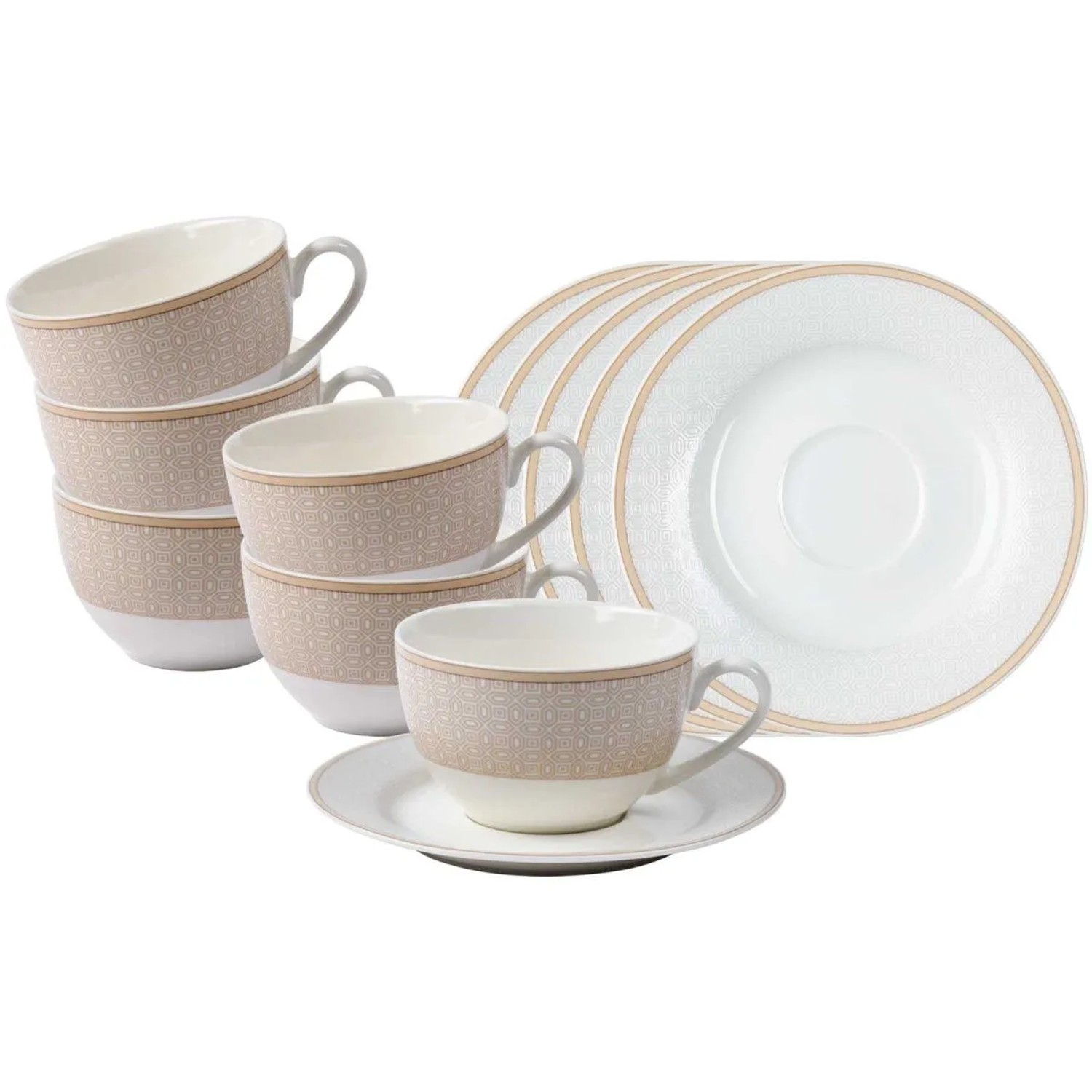 Ritzenhoff & Breker Geo Kaffeetasse mit Untertasse 250 ml 6er Set
