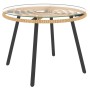 Runder Gartentisch, dunkelgraue Beine, Rattan-Optik, Glasplatte, Teil des vidaXL Lounge-Sets