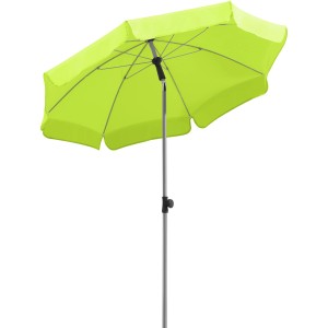 Apfelgrüner Schneider Balkonschirm Locarno Ø 150 cm mit Push-Up Mechanik.