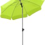Apfelgrüner Schneider Balkonschirm Locarno Ø 150 cm mit Push-Up Mechanik.