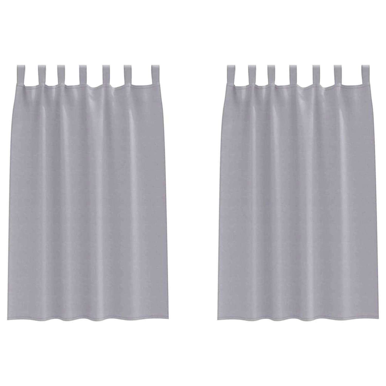 vidaXL Verdunkelungs-Vorhänge mit Ringen Metallic Grau Polyester 4107579 günstig online kaufen